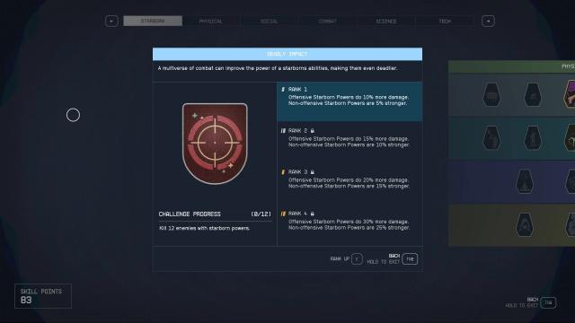 Starborn Perk Tree для Starfield