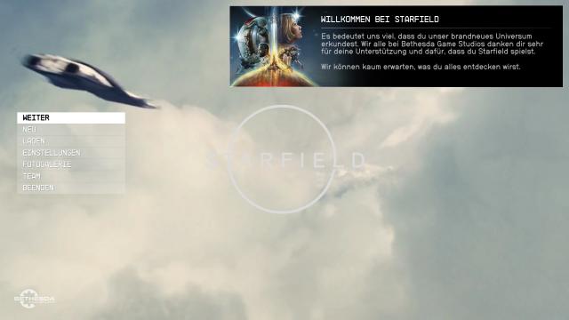 INTERSTELLAR Main Menu для Starfield