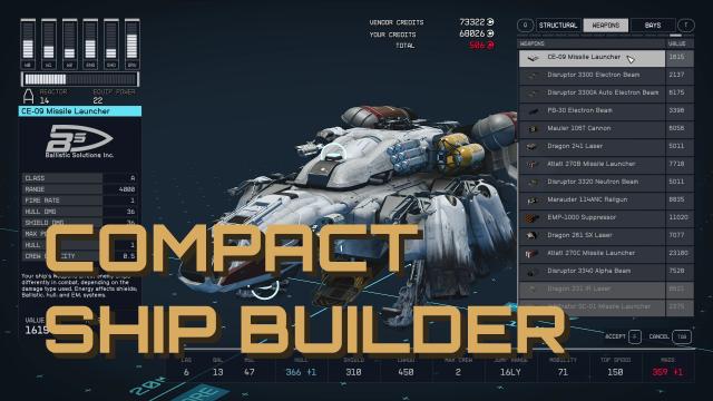 Compact Ship Builder UI for Starfield