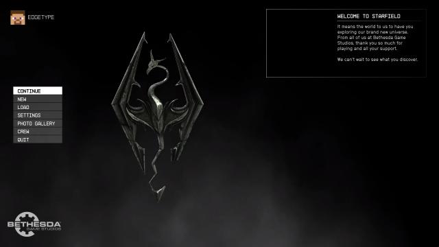 Skyrim Main Menu for Starfield