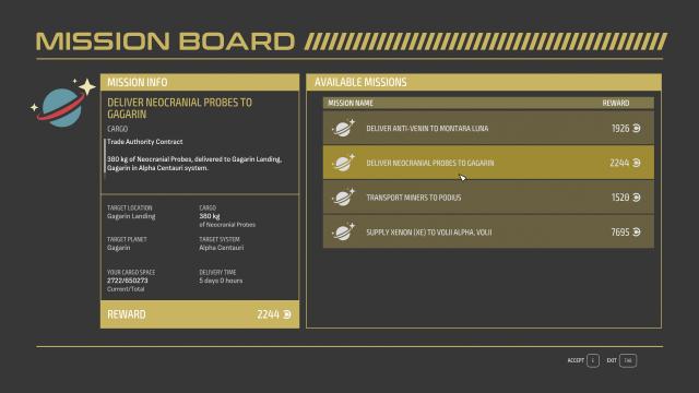 Easy Read Dark UI - Mission Boards for Starfield