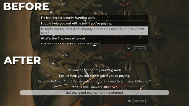 Enhanced Dialogue Interface for Starfield