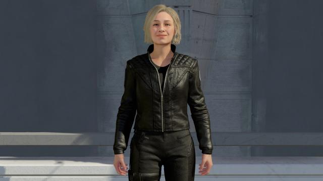 Sarah Morgan - 4k Black Leather Outfit for Starfield