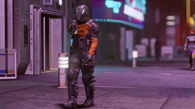 Neon Security Retexture and Helmet swap для Starfield