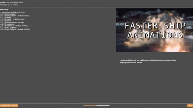 Faster Ship Animations - Taking Off - Landing - Docking для Starfield