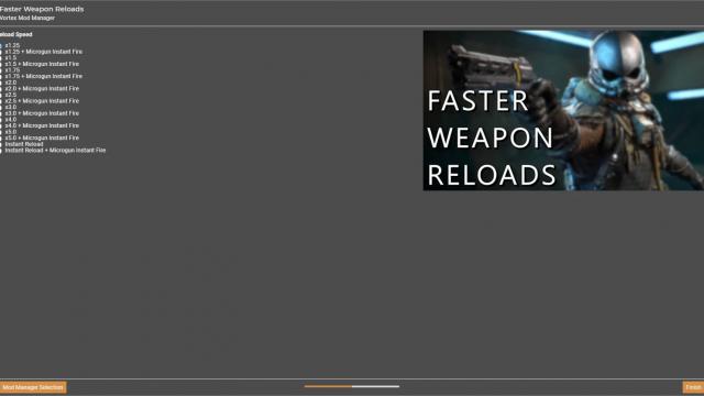 Faster Weapon Reloads (incl. Instant Option) for Starfield