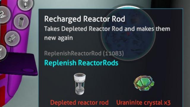 Replenish ReactorRods for Subnautica