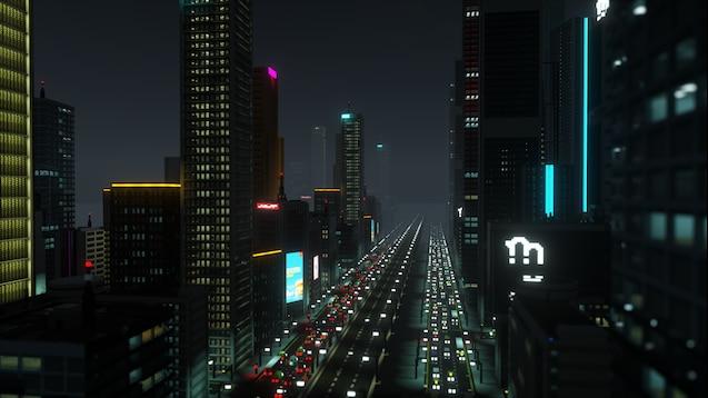 Cyberpunk City mini map for Teardown