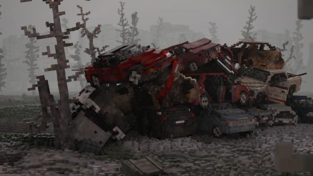 Destroyed Civil Vehicles Pack for Teardown