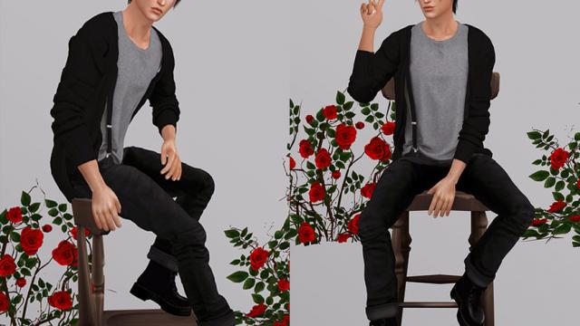 Simple Boy Pose Pack для The Sims 4