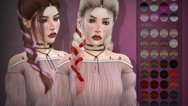 LeahLillith Ribbon Hair for The Sims 4