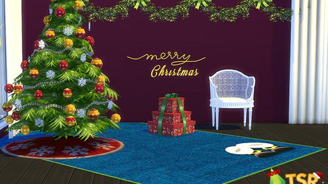 Holiday Wonderland Christmas merry rugs для The Sims 4