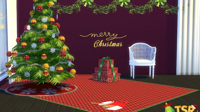 Holiday Wonderland Christmas merry rugs для The Sims 4