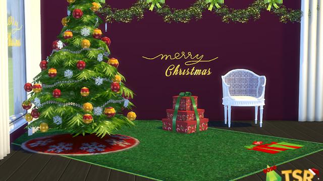 Holiday Wonderland Christmas merry rugs для The Sims 4