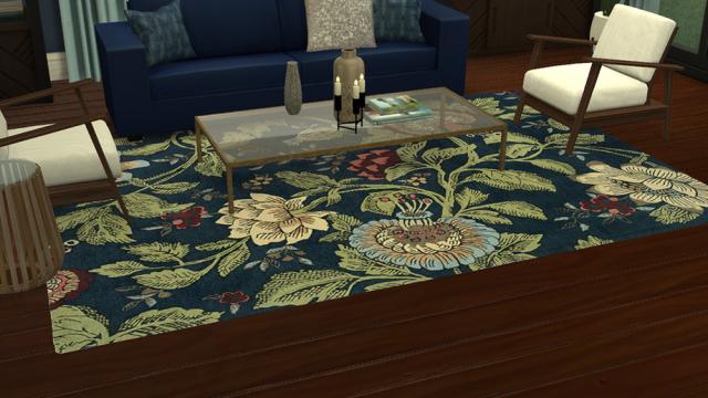 Wedgwood Passion Flower Area Rug for The Sims 4