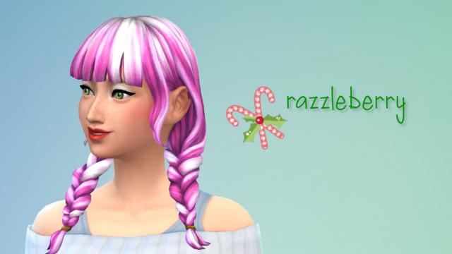 Candy Cane Braids for The Sims 4