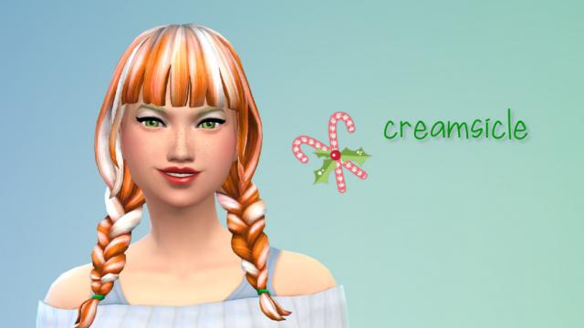 Candy Cane Braids for The Sims 4