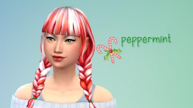 Candy Cane Braids for The Sims 4