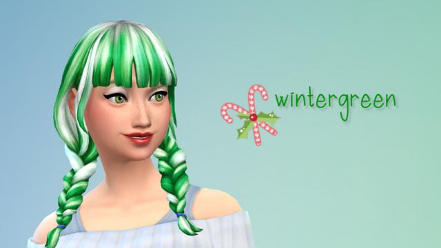 Candy Cane Braids for The Sims 4