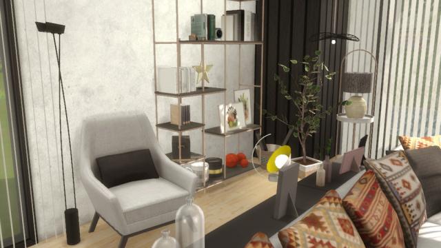 Trish - living room для The Sims 4