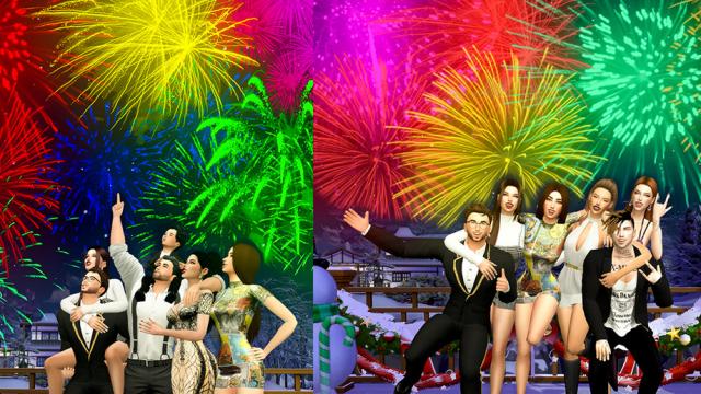 Happy New Year (Pose Pack) for The Sims 4