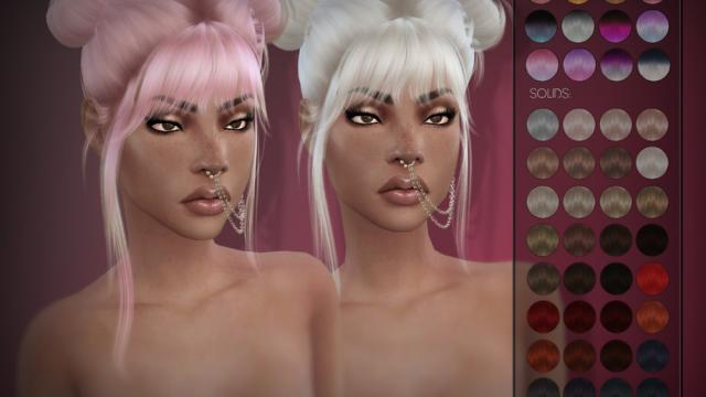 LeahLillith Nyane Hair для The Sims 4