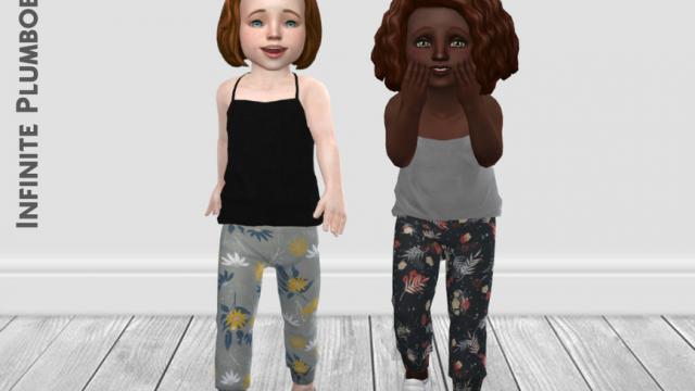 IP Toddler Floral Joggers for The Sims 4