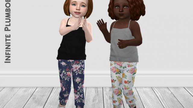 IP Toddler Floral Joggers for The Sims 4