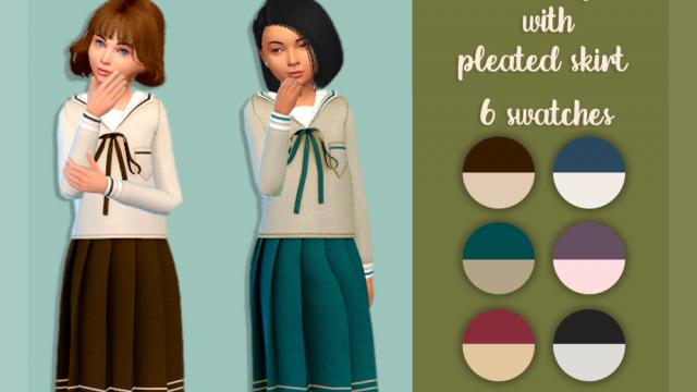 School uniform with pleated skirt