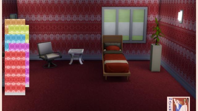 ws Retro Mix Wall for The Sims 4