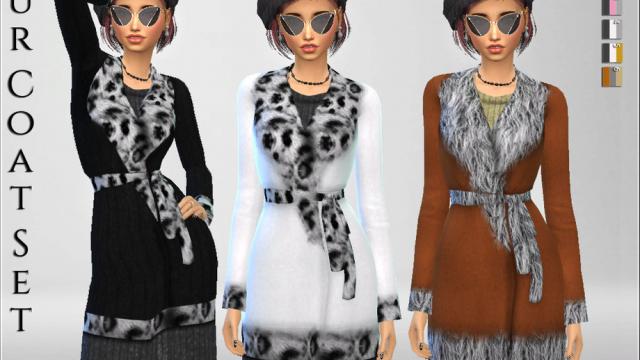 Fur Coat Set for The Sims 4