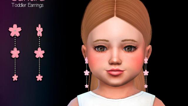 [Suzue] Sakura Toddler Earrings for The Sims 4