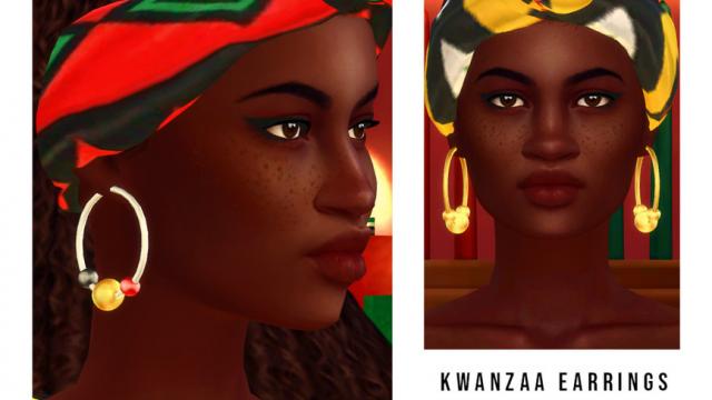 Holiday Wonderland - Kwanzaa Earrings