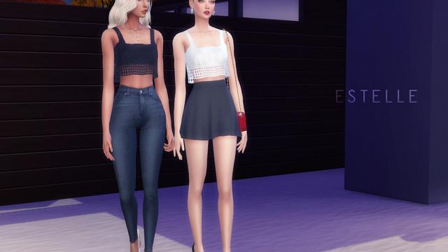 Cropped Tank Top ESTELLE for The Sims 4