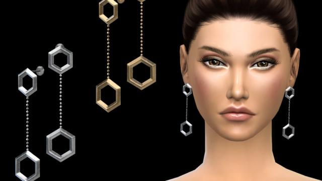 NataliS Hexagon drop earrings