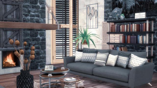 Vivien - Living Room для The Sims 4