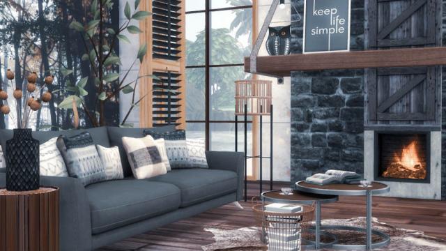 Vivien - Living Room для The Sims 4