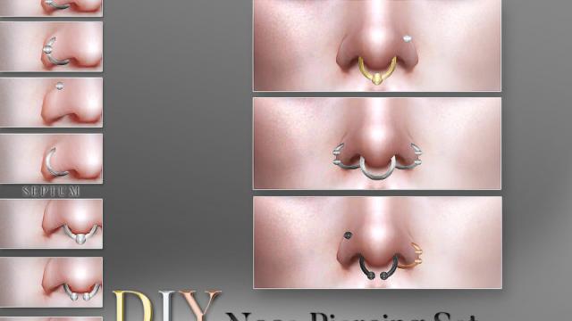 DIY Nose Piercing Set for The Sims 4