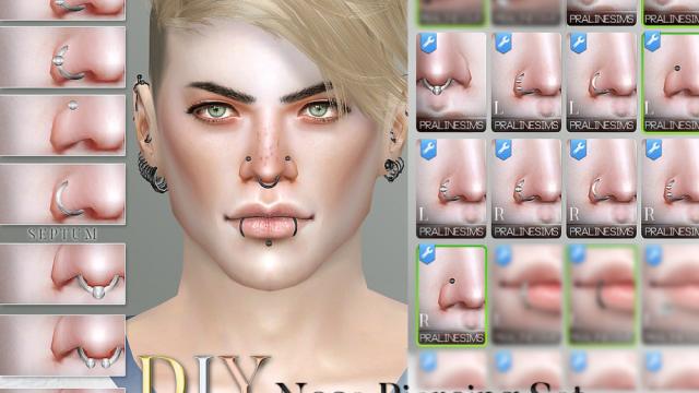 DIY Nose Piercing Set for The Sims 4