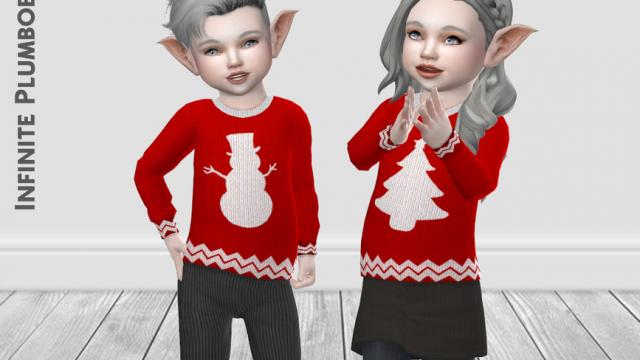 IP Toddler Christmas Silhouette Jumper for The Sims 4