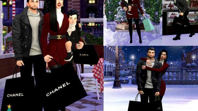 Family shopping (Pose Pack) для The Sims 4