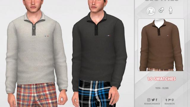 Winter Sweater for Men 03 for The Sims 4