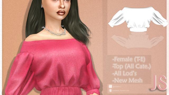 JavaSims- Cozy Off The Shoulder Top