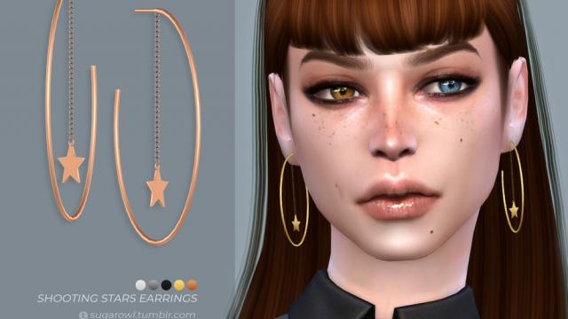 Shooting Stars earrings for The Sims 4
