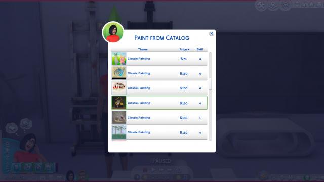 Easel Art Catalog for The Sims 4