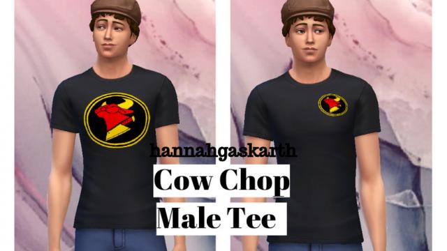 Cow Chop Basic Tees for The Sims 4