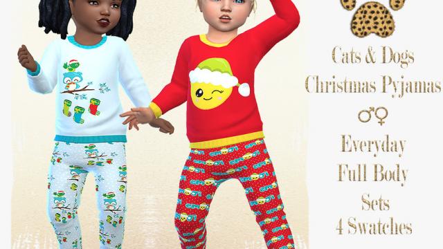 Toddler Christmas PJ - Needs EP Cats & Dogs for The Sims 4