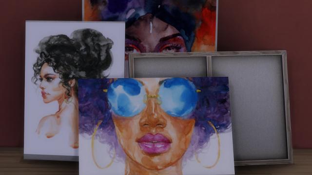 African Beauty Canvases for The Sims 4