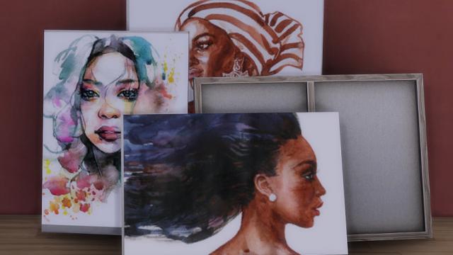 African Beauty Canvases for The Sims 4