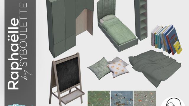 Raphaelle Kid bedroom set for The Sims 4